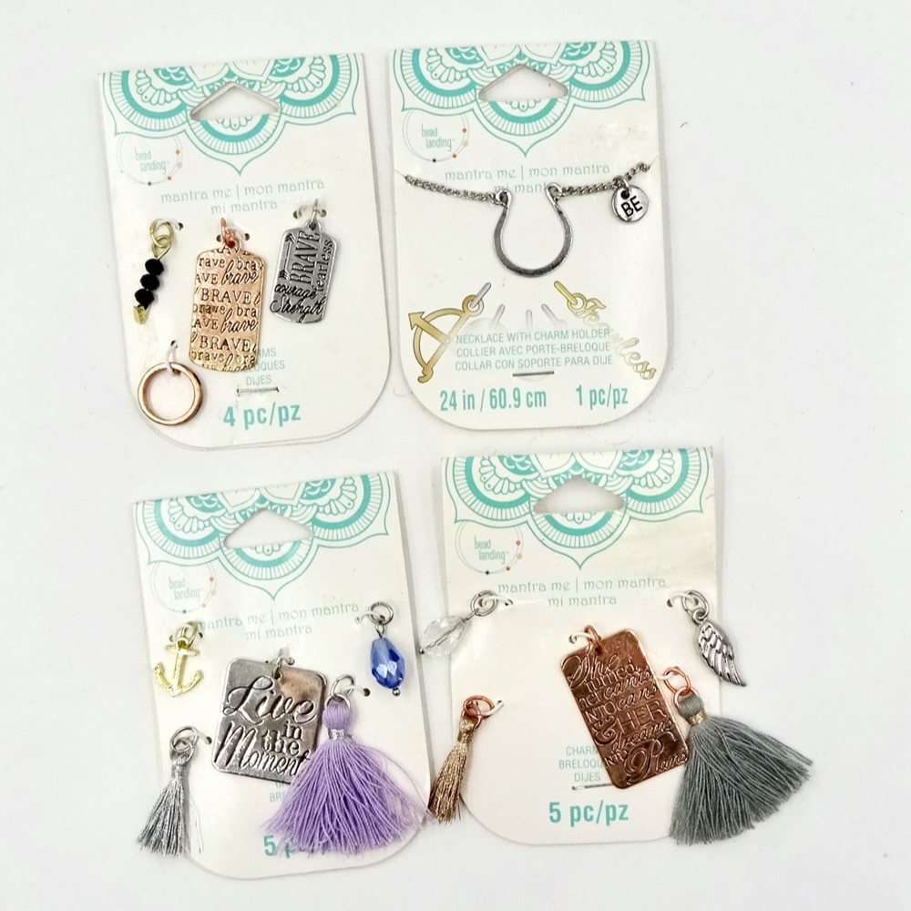 Mantra Bead Charm Set Necklace NWT - Picture 1 of 6